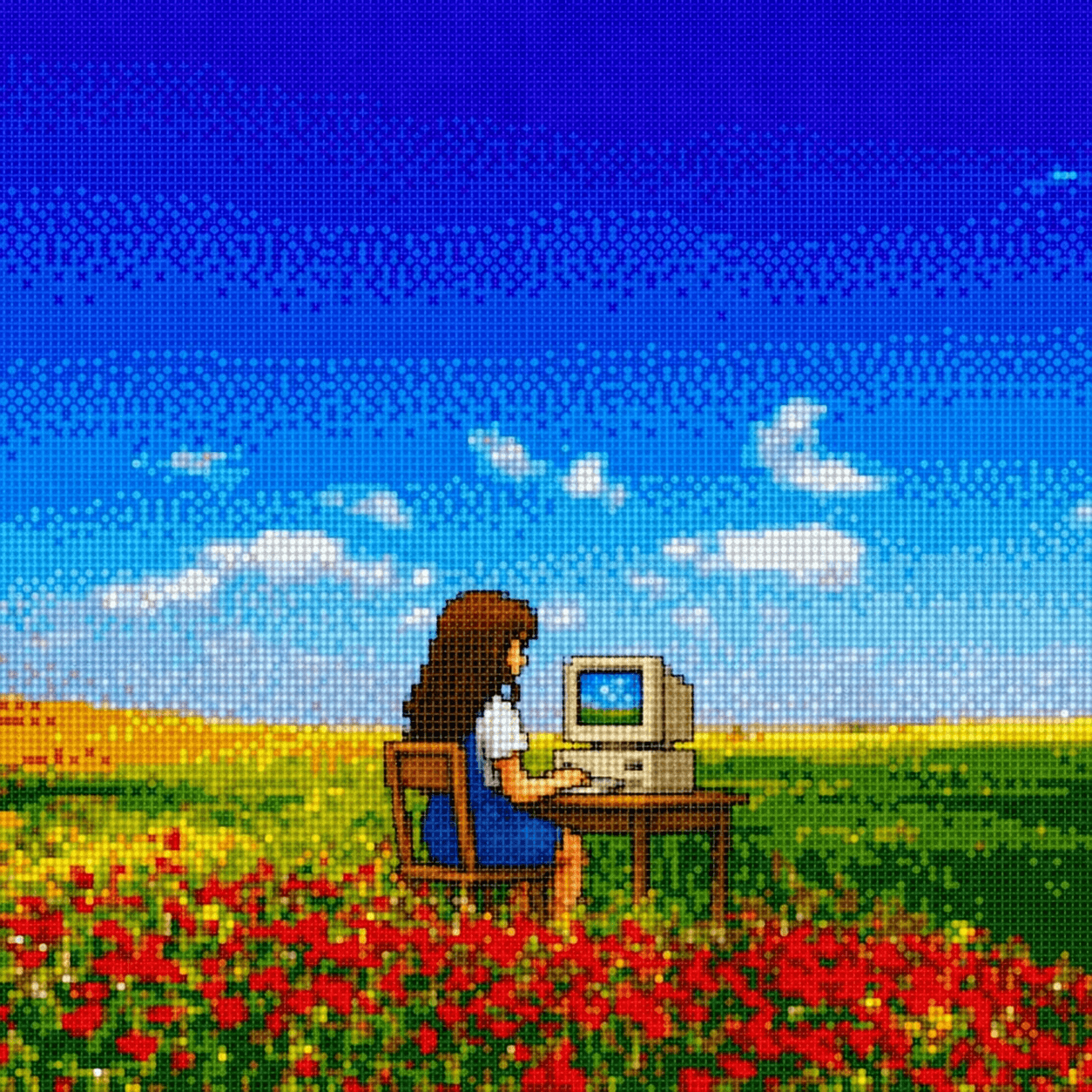A founder building in a field while the world blooms around them